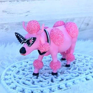 Pink Decorative Poodle Cow Figurine - Novelty Home Accent